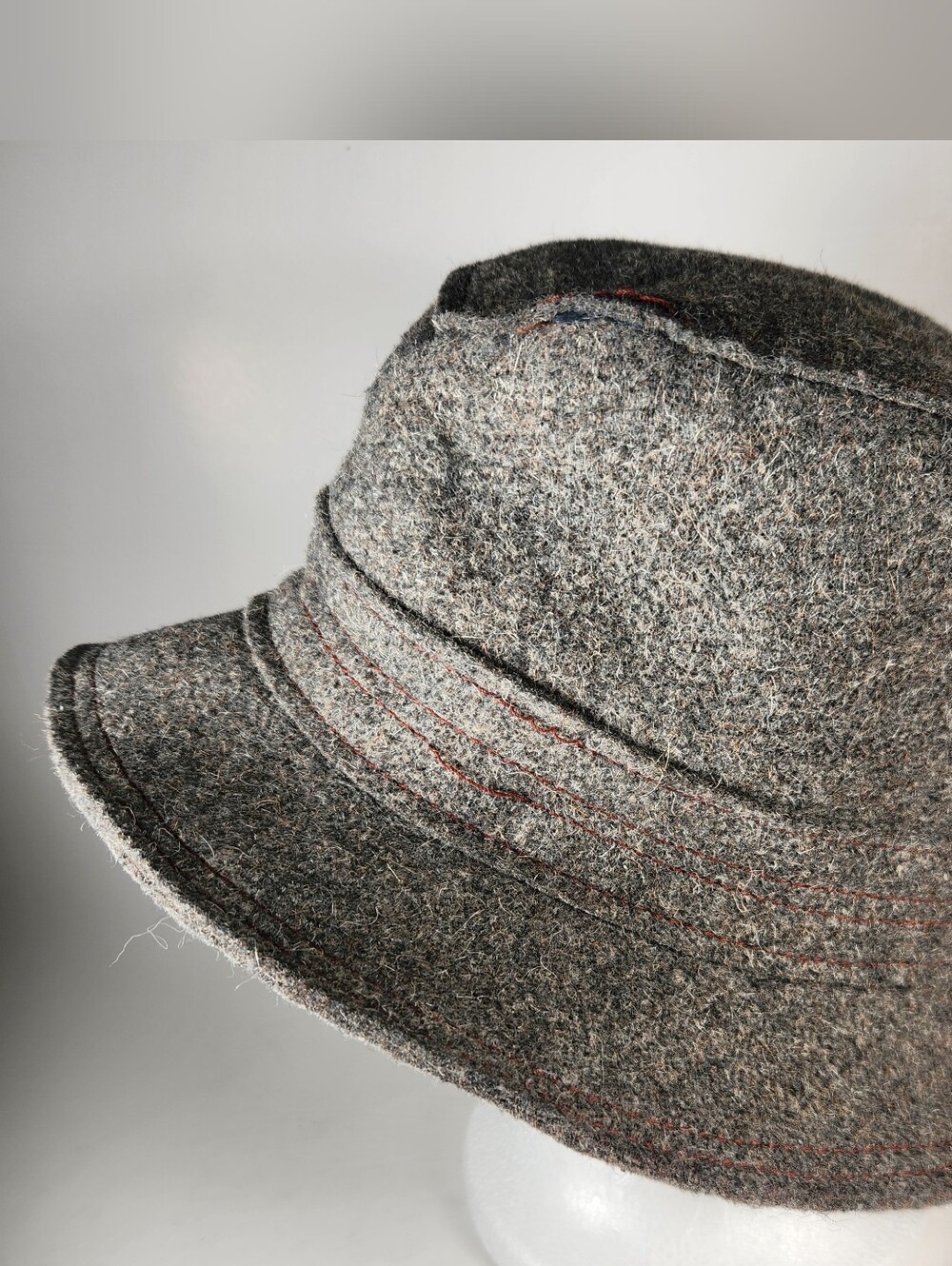 TRACY WATTS Hat Medium Gray 100% Wool Lined Made USA Designer